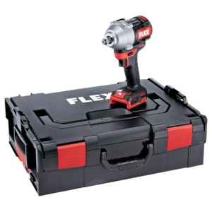 Masina de insurubat cu impact Flex IW 1/2" 750 18.0-EC, patrat 1/2", cuplu maxim 750 Nm, compatibila cu acumulatori Li-Ion 18 V, in valiza L-BOXX®