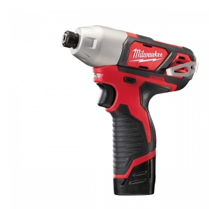 Masina de insurubat impact 1/4″ Milwaukee M12 BID-202C, cuplu 112 Nm, livrata cu acumulatori, valiza