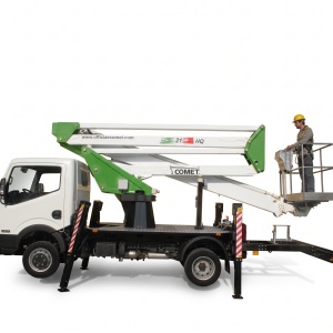 Nacela cu brat telescopic dublu articulat montata pe autosasiu COMET Euro Sky 21/2/9 HQ-H+H H 21m L 9m 260KG - Img 1