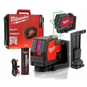 NIVELĂ LASER CU 2 PLANURI CU FASCICUL VERDE, REÎNCĂRCABILĂ REDLITHIUM™ USB L4 CLL-301C