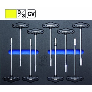 Organizator pentru carucior BGS, 9 chei imbus maner T, 3/3 sertar - Img 3
