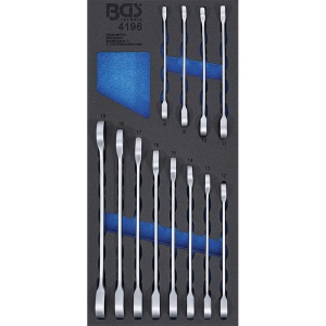 Organizator pentru carucior scule BGS cu 12 chei combinate cu clichet 8-19 mm, 1/3 sertar - Img 1