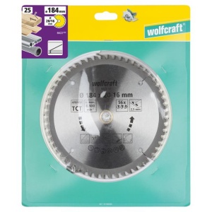 Panza pentru fierastrau circular de mana Wolfcraft 6622000, diametru 184 mm, diametru interior disc 20, 16 mm, latime taiere 2.5 mm, 56 dinti, seria mov - Img 2