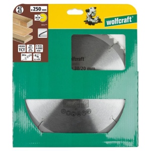 Panza pentru fierastrau circular de masa Wolfcraft 6552000, diametru 250 mm, diametru interior disc 20, 30 mm, latime taiere 3.2 mm, 24 dinti, seria maro. - Img 2