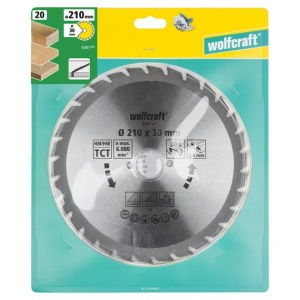 Panza pentru fierastrau circular Wolfcraft 6381000, diametru 210 mm, diametru interior disc 30 mm, latime taiere 2.4 mm, 30 dinti, seria verde. - Img 2