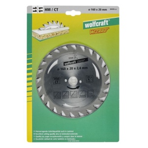 Panza pentru fierastrau circular Wolfcraft 6468000, diametru 160 mm, diametru interior disc 20 mm, latime taiere 2.4 mm, 24 dinti, seria argintie. - Img 2