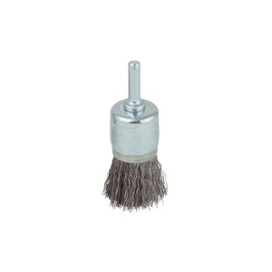 Perie de sarma tip pensula cu fir ondulat Wolfcraft 8474000, D 25 mm, tija cilindrica D 6 mm - Img 2