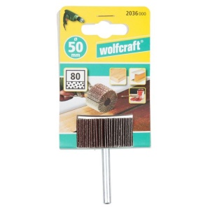 Perie lamelara Wolfcraft 2036000, granulatie 80, ax prindere 6 mm, D 50x20 mm - Img 2