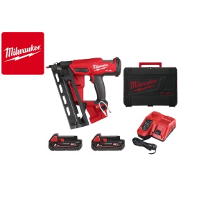Pistol înclinat pentru cuie 16 GA M18 FUEL™ M18 FN16GA-202X, echipat, 2 baterii, incarcator, valiza - Img 1