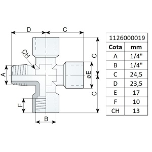Racord cruce filet ext.-int. 1/4", tip 253/2 - Img 4
