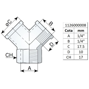 Racord tip "Y" filet interior 1/4", tip 240/2 - Img 2