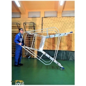 Scara mobila cu platforma, din aluminiu, dubla, la 70°, roti laterale, produs RARIS, tip PDA - Img 7