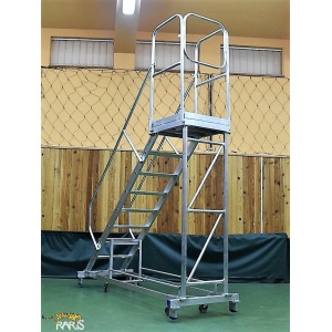 Scara mobila cu platforma, din aluminiu, la 45 grade, cu maneta, produs RARIS - tip SPLR 45 - Img 8