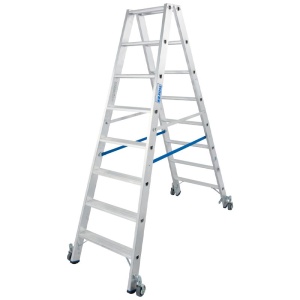 Scara Stabilo dubla 2x8 trepte, cu roti - Img 1