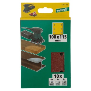 Set 10 foi abrazive Wolfcraft 1761000, pentru lemn si metale, Gr. A60, A120, A240, 100x115 mm - Img 7