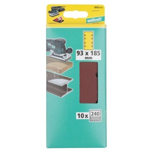 Set 10 foi abrazive Wolfcraft 5803000, pentru lemn si metale, Gr. A240, 93x185 mm - Img 2