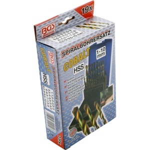 Set 19 burghie BGS pentru metal, HSS, 1-10 mm, pas 0,5mm - Img 3