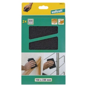 Set 2 tampoane din pasla Wolfcraft 5900000, 150x230 mm, fin, granulatie 800 - Img 4