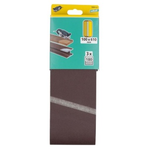 Set 3 benzi de slefuit Wolfcraft 1864000, pentru lemn si metale, Gr. A180, 100x610 mm - Img 2