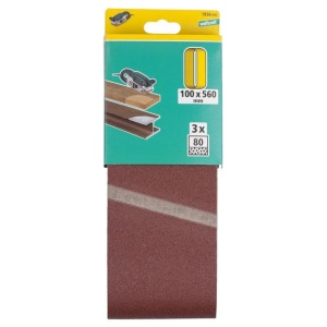 Set 3 benzi de slefuit Wolfcraft 1936000, pentru lemn si metale, Gr. A80, 100x560 mm - Img 3