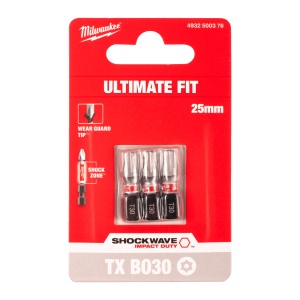 Set 3 biti de impact Milwaukee Shockwave Impact Duty™, TX BO30x25mm - Img 2
