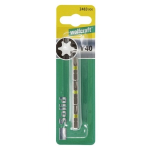 Set 3 biti pentru insurubat Wolfcraft 2483000, TX 40, prindere E63, lungime 25 mm - Img 2