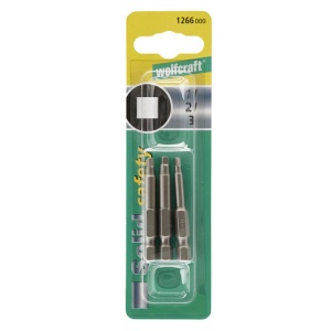 Set 3 biti siguranta Square Plus Wolfcraft 1266000, 1-2-3, lungime 50 mm - Img 3