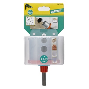 Set 4 carote diamantate Wolfcraft 3478000, diametru D 33, 53, 73, 83 mm, adancime de taiere 55 mm - Img 4