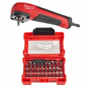 Set 43 piese Milwaukee biti 32 biti + adaptor la unghi de 90 grade Milwaukee