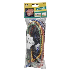 Set 5 corzi elastice cu carlige Wolfcraft 3293000, lungime 0.5 m - Img 3
