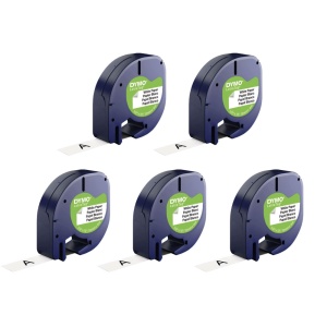 Set 5 Etichete borcane DYMO LetraTag 12mm x 4m hartie alba 91200 S0721510
