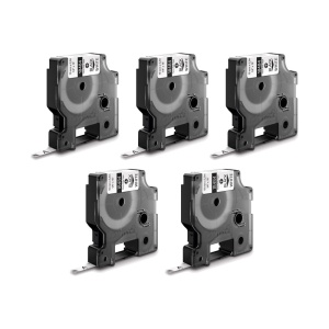 Set 5 Etichete industriale poliester 19mm x 5.5m negru alb DYMO ID1 18484 S0718220