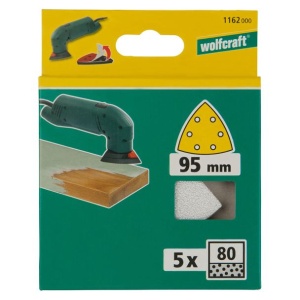 Set 5 foi abrazive autoadezive delta Wolfcraft 1162000, Gr. 80, 95 mm - Img 2