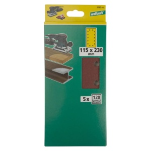 Set 5 foi abrazive Wolfcraft 3185000, pentru lemn si metale, Gr. A120, 115x230 mm - Img 2
