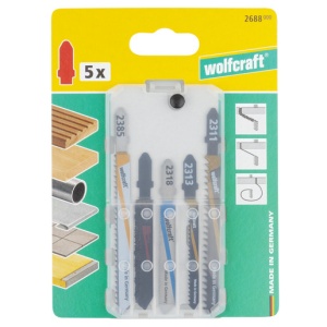 Set 5 panze panze fierastraul pendular pentru prelucrarea lemnului Wolfcraft 2688000, prindere in T, adancime taieri: 1 - 3 / 15 / 20 / 30 / 50 mm - Img 2