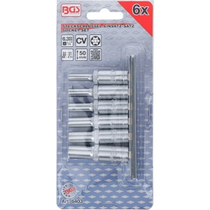 Set 6 chei stelate lungi, torx negativ), 1/4", E4- E10 - Img 3