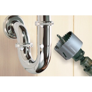 Set 6 piese pentru instalatii sanitare Wolfcraft 5422000, 5 carote bimetal diametru D 25, 35, 43, 54, 83 mm, 1 adaptor pentru carote bimetal cu burghiu de centrare - Img 2