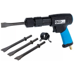 Set ciocan cu impact pneumatic profesional BGS pentru daltuire, cu mandrina rapida cu adaptor si 4 dalti, 10 mm, - Img 2