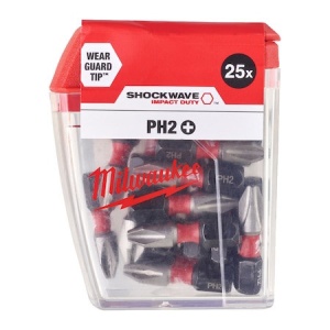 Set de 25 biti, Milwaukee, Shockwave Impact Duty, PH2x25mm
