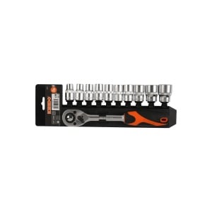 Set de capete 1/2" cu clichet, 11 bucati, cod 16207 - Img 2