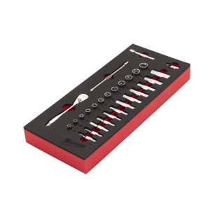 Set inserție spumă 1/4″ antrenor cu clichet și chei tubulare [ Chei tubulare standard: 5 mm, 5.5 mm, 6 mm, 7 mm, 8 mm, 9 mm, 10 mm, 11 mm, 12 mm, 13 mm, 14 mm, 15 mm / chei tubulare lungi: 5 mm, 5.5 mm, 6 mm, 7 mm, 8 mm, 9 mm, 10 mm, 11 mm, 12 mm, 13 mm, - Img 2