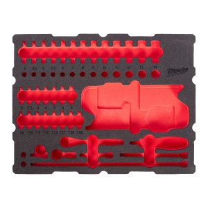 Set inserție spumă goală pentru PACKOUT™ antrenor cu clichet ½″ și cap chei tubulare cu bit (67 buc.)