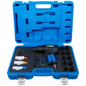 Set masina de insurubat cu impact pneumatica profesionala BGS, cu 16 accesorii, 1/2", max. 1200 Nm, reversibila - Img 1