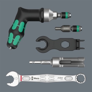 Set Wera profesional de montaj fotovoltaic, 7 piese, cu surubelnita dinamometrica tip pistol si scule pentru conectori MC4 - Img 3