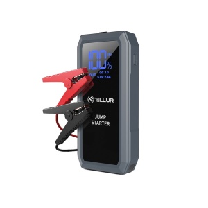 Starter auto portabil Tellur, 12V, 1500A, baterie externă, 16800mAh, lanternă, gri - Img 1
