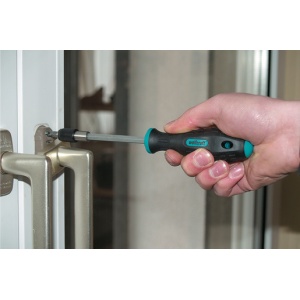 Surubelnita de mana pentru biti (1/4") Wolfcraft 8725000, magnetic, maner ergonomic, bicomponent, lungime 197 mm - Img 4