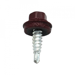 Suruburi Autoforante cu cap hexagonal, DIN 7504K, filet lemn (OFA), RAL 3005 +saiba EPDM, 4.8x20mm, 250 bucati - Img 2