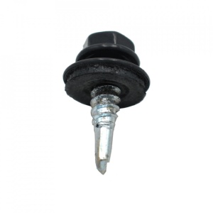 Suruburi Autoforante cu cap hexagonal, DIN 7504K, filet metal, (GT3) RAL 7024+saiba EPDM, 4.8x19mm, 250 bucati - Img 2