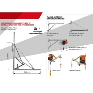 Trepied pt. fixare in exterior - inaltime reglabila 2100-3400 mm pt. Electropalane IORI-MOD-D - Img 3