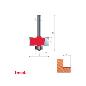 32- Freza de falt, cu coada, placata CMS, Z-2, cu rulment copier inferior, DIM 31.8 - 32-10008P